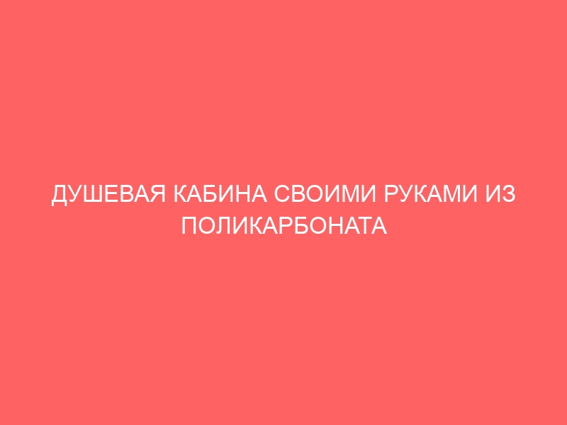 dushevaya kabina svoimi rukami iz polikarbonata 5102