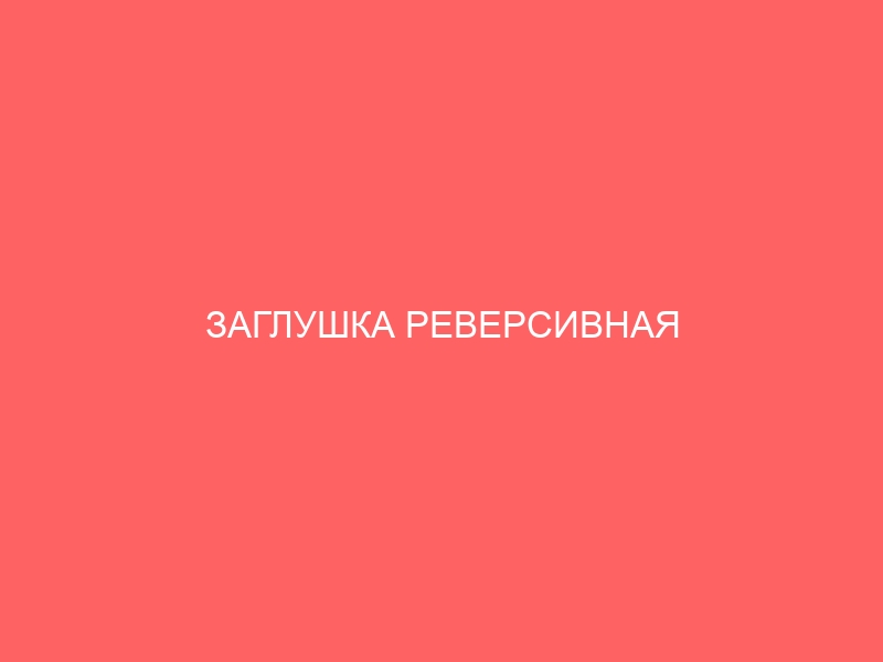 ЗАГЛУШКА РЕВЕРСИВНАЯ